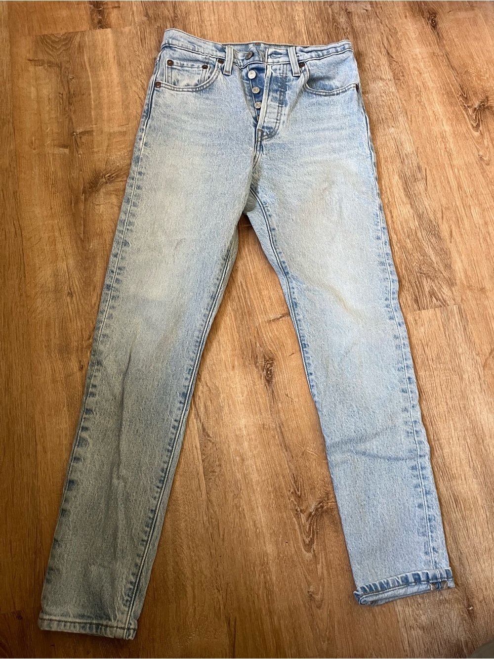Levi's Light Blue High-Rise Straight Jeans